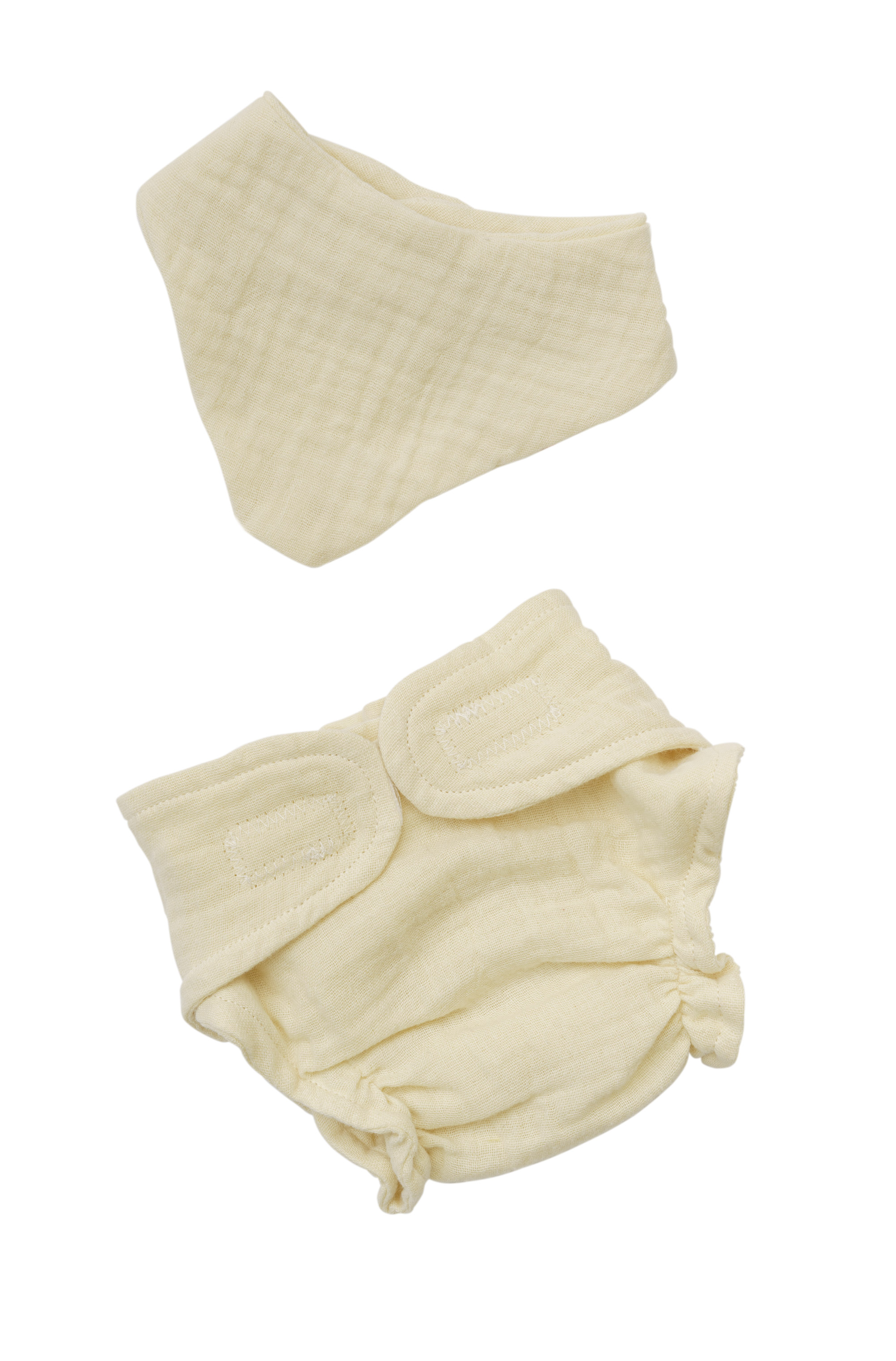 Musselin Puppen-Babyset mit Stoffwindel