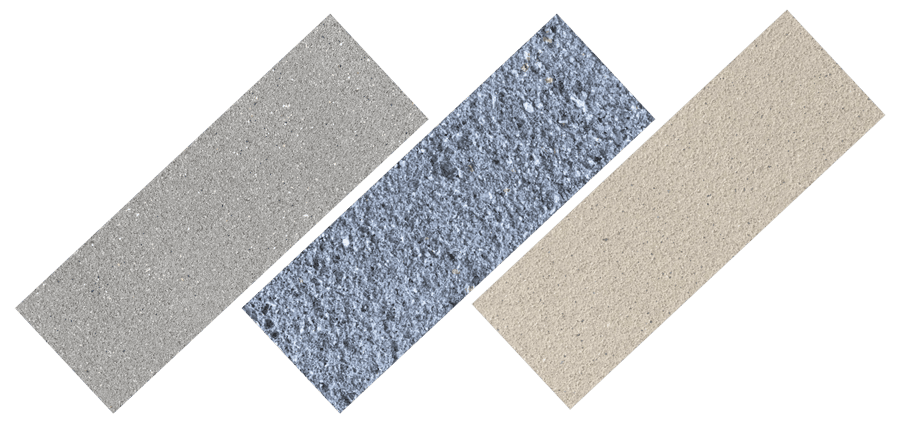 Concrete types with surface texture