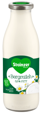 Stainzer Bergmilch 1L Mehrweg-Glasflasche
