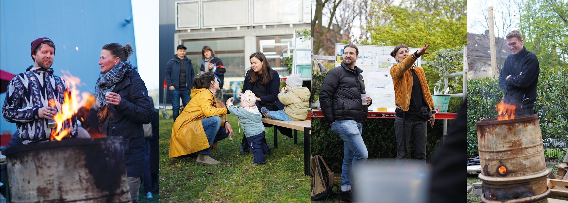 Collage: Arbeiten in den Herzberg Hallen