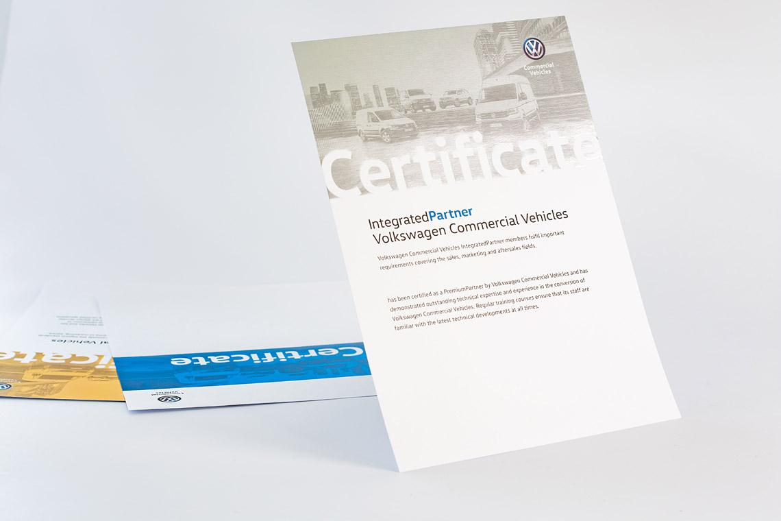 Zertifikat mit Folienveredelung