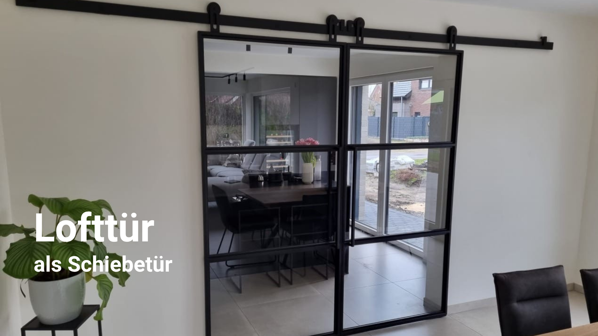 Loft door with sliding function