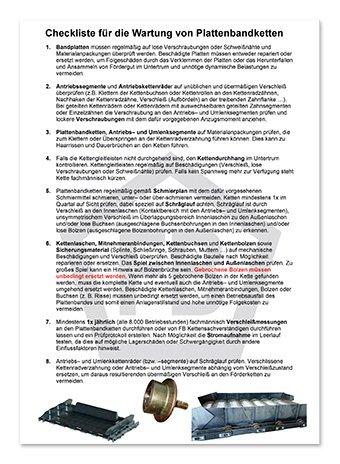 Wartungsempfehlungen für Plattenbänder