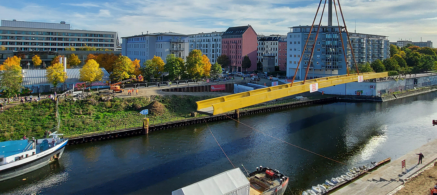 Europa-City-Brücke Berlin, Einhub