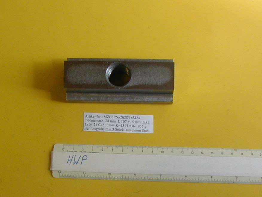 T-Nutenstange mit Gewinde M24