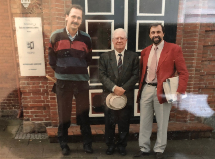 Historic photo: Manfred Dalhoff, Ernst Orchowski (founder), Reinhardt Geng