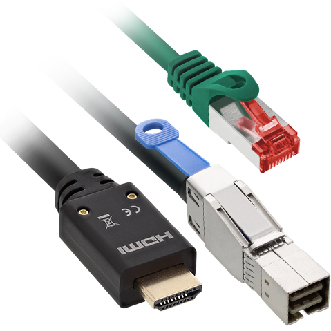 HDMI-, Mini-SAS-HD- und Netzwerk-Patchkabel