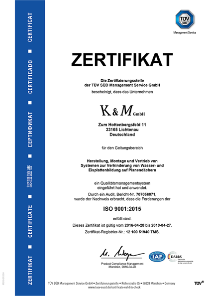 ISO 9001:2015 Zertifikat