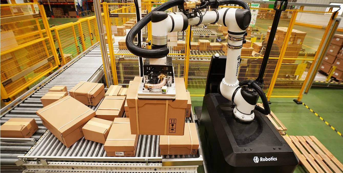 RockyLight performt Mixed Case Palletizing für einen Elektronik-Zulieferer