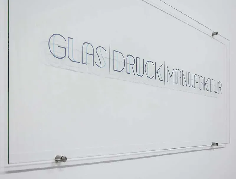 Firmenschild der GlasDruckManufaktur GmbH