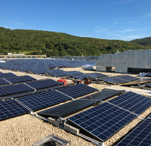 Gewerbliche Solaranlage Flachdach