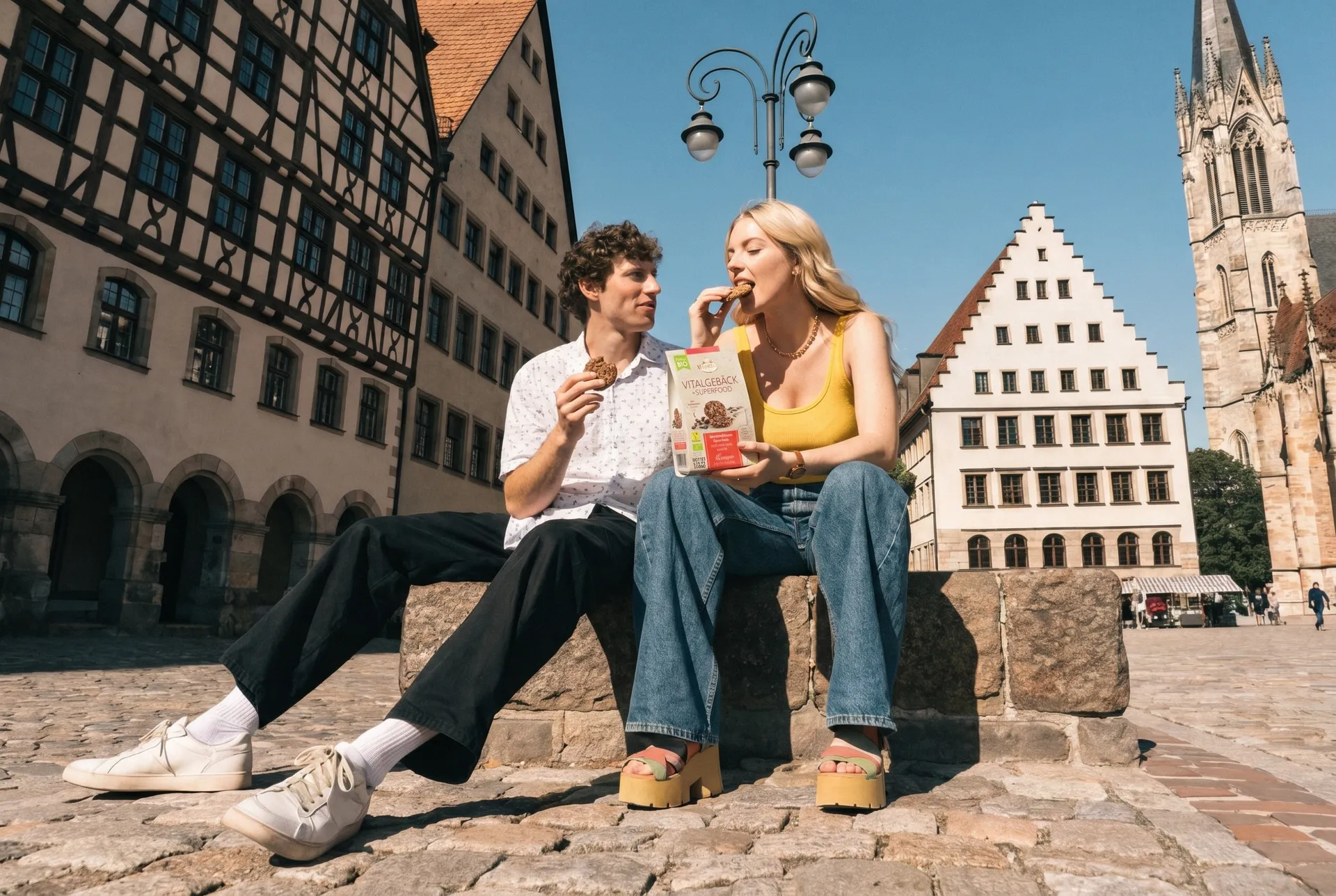 Wicklein Vitalgebäck im Sommer in der Nürnberger Innenstadt