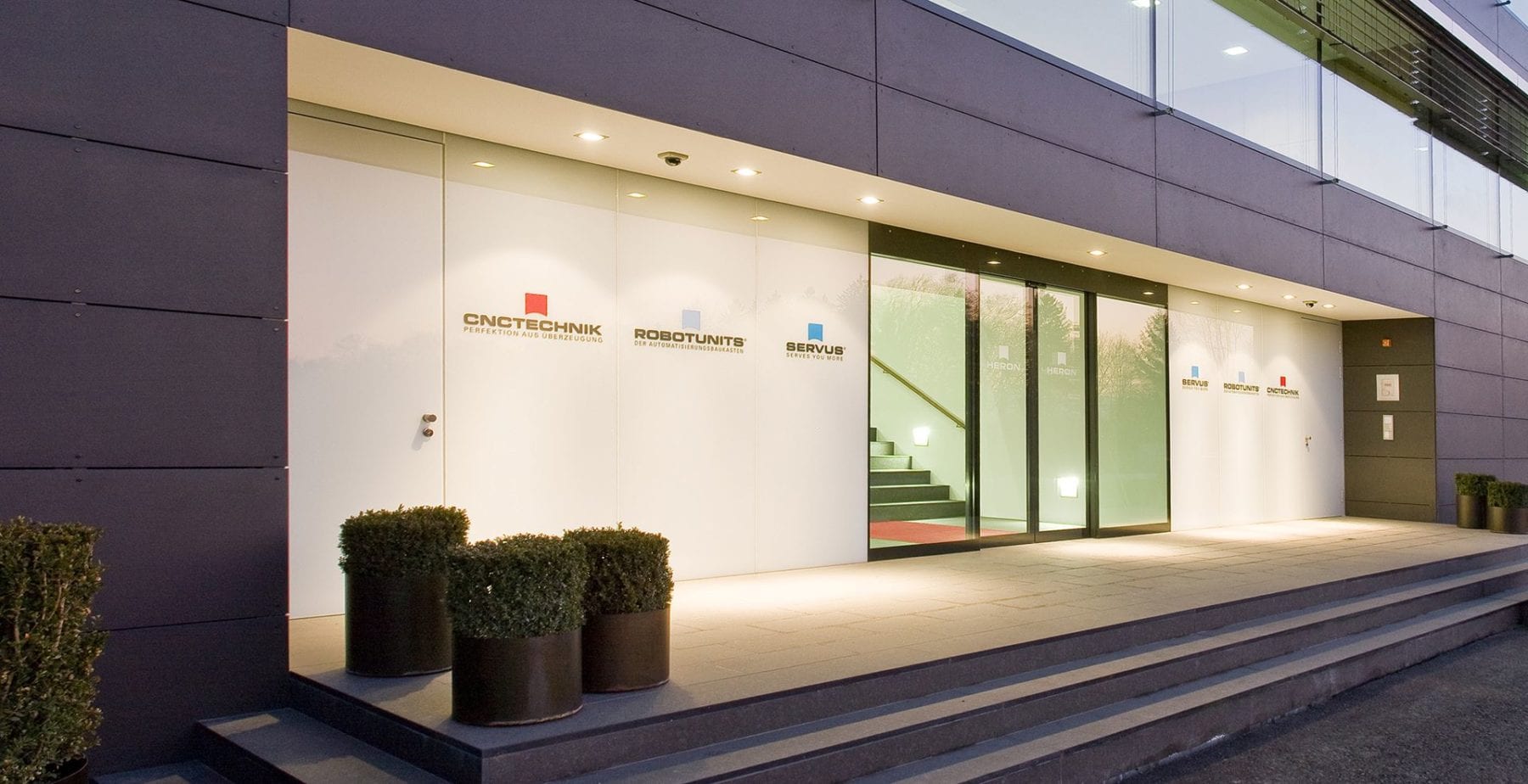 Eingang der Heron Innovations Factory in Dornbirn