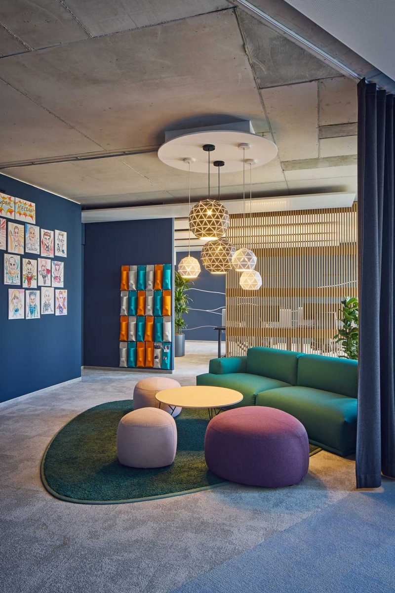 Büro- und Loungebereich, Innenarchitektur