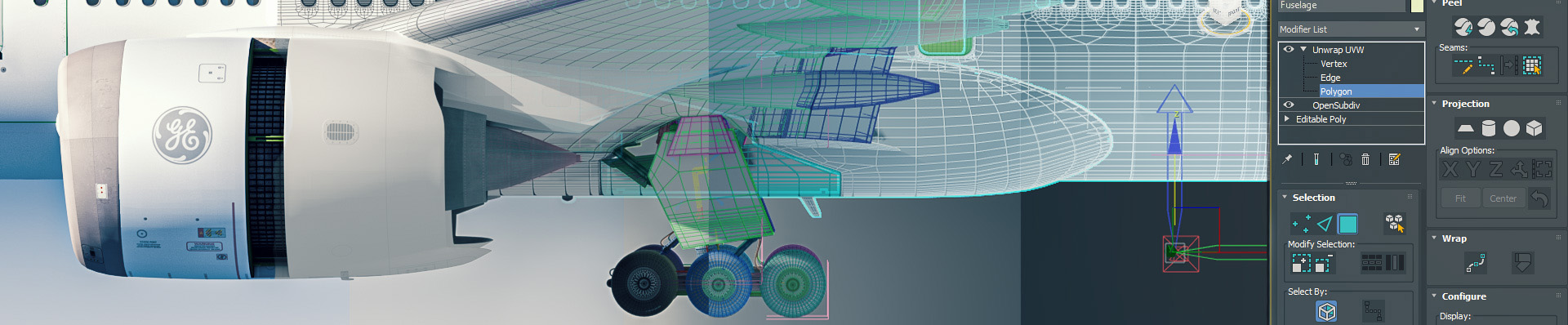 3D-Content-Erstellung: Rendering eines Flugzeugs