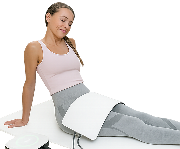 Application with therapy applicator mat and Sanza device