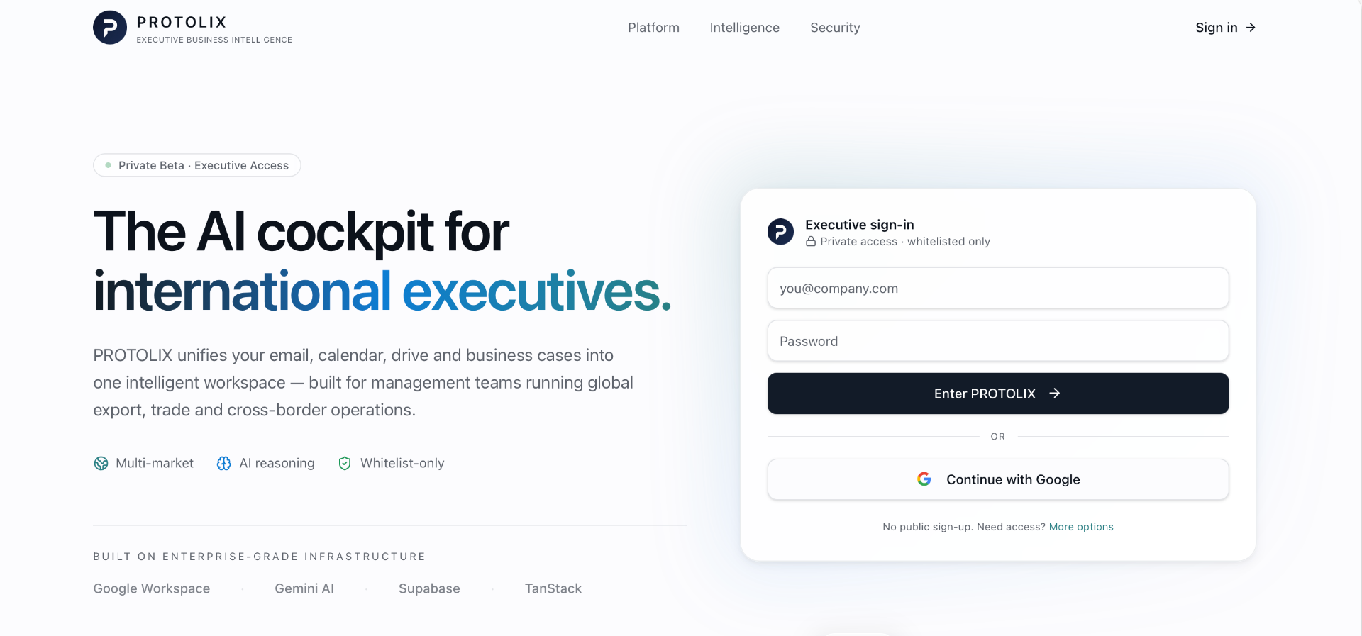 PROTOLIX — KI-gestützter Executive Workspace