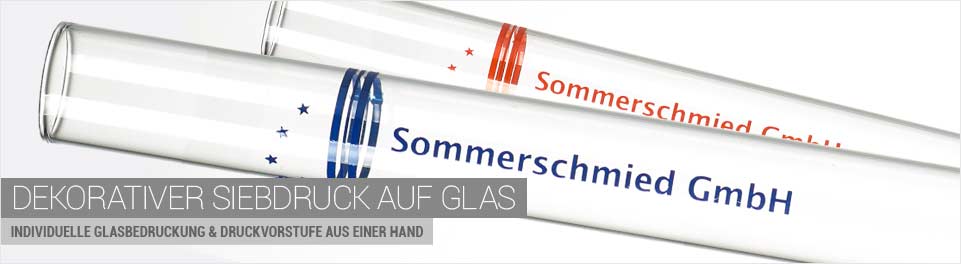 Bedruckte Reagenzgläser und Glasstrohhalme