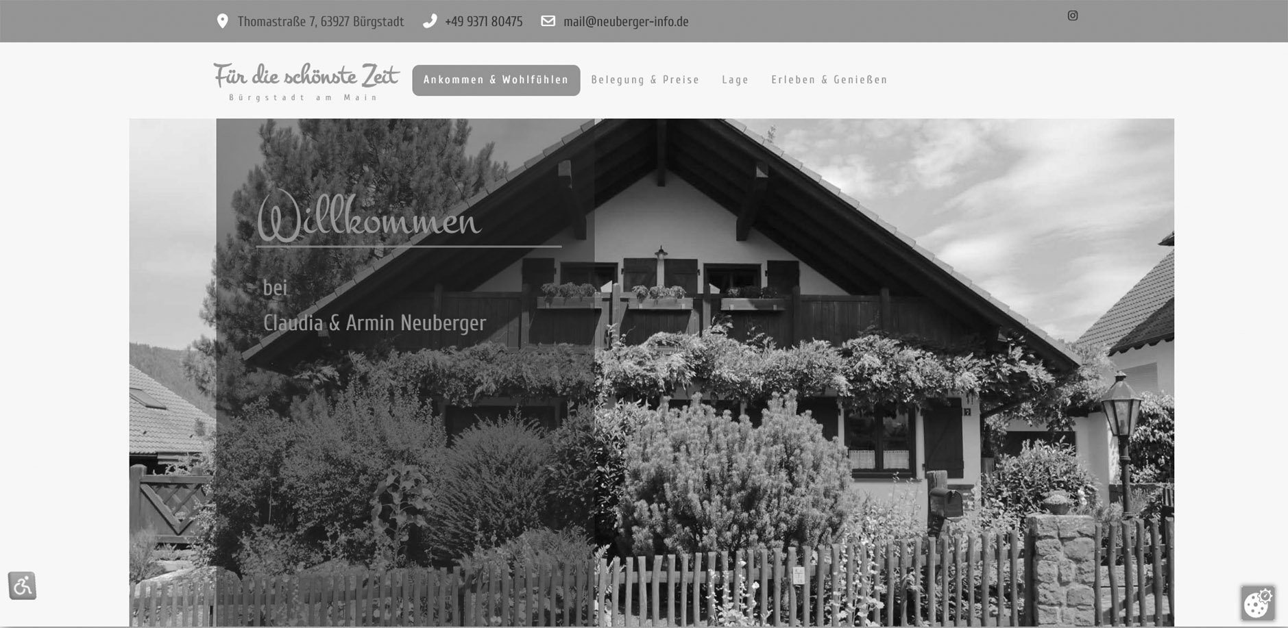 Webseite Ferienwohnung