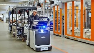 KUKA Augsburg with Factory Train tow train in operation