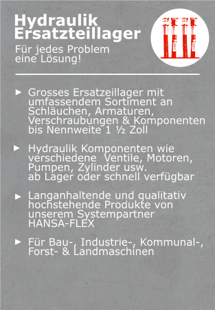 Hydraulik Ersatzteillager