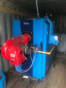 Container heating center during plant relocation