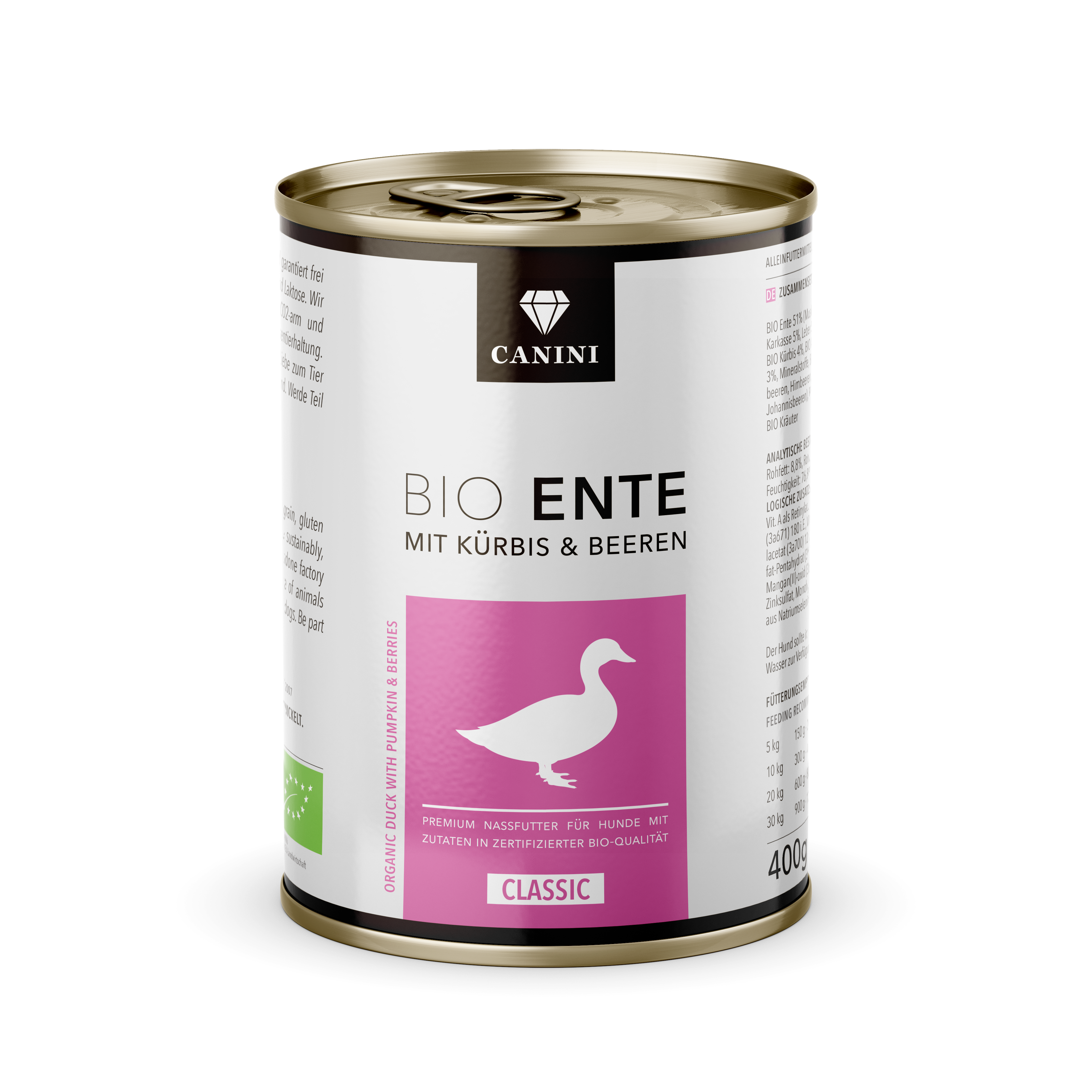 Nassfutter Bio Ente mit Kürbis & Beeren (400g)