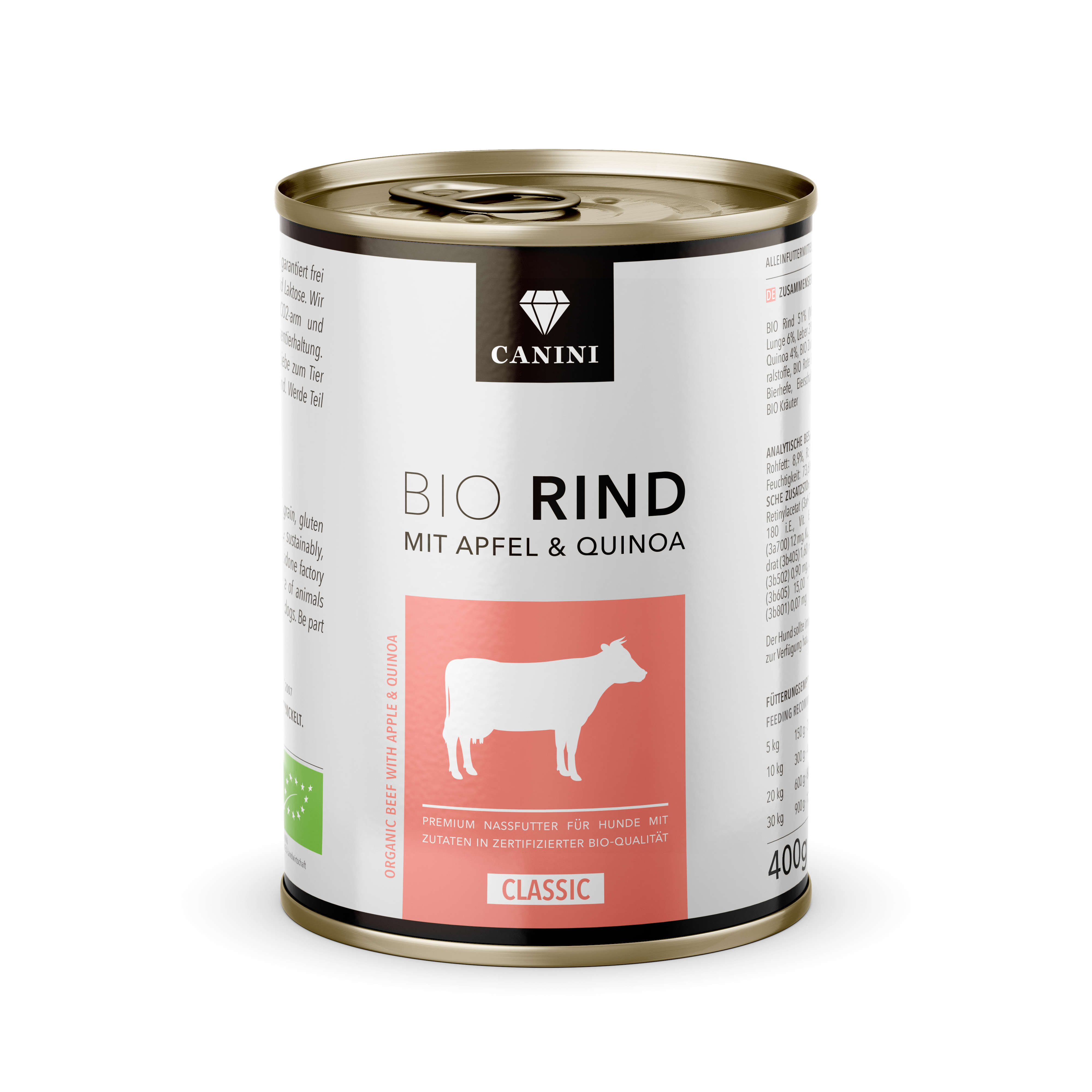 Nassfutter Bio Rind mit Apfel & Quinoa (400g)