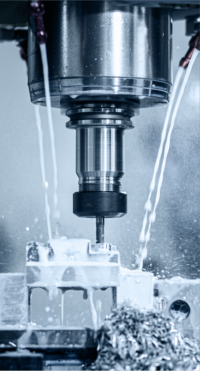 CNC machining with coolant
