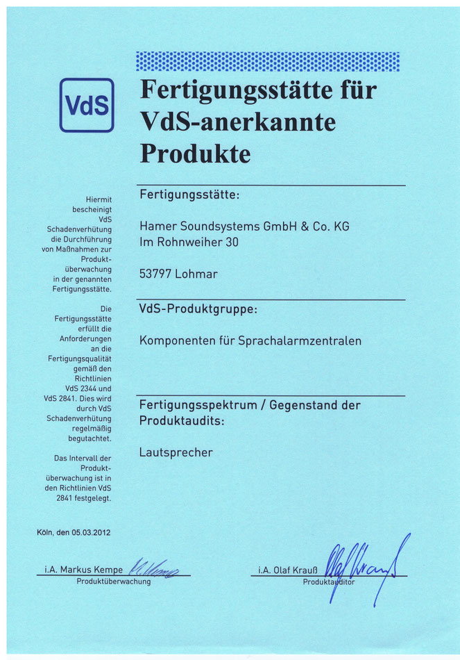 Projektrealisierung Beschallungs- und Sprachalarmanlagen