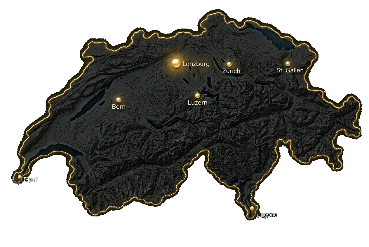 Liefergebiet Schweiz mit Standort Lenzburg