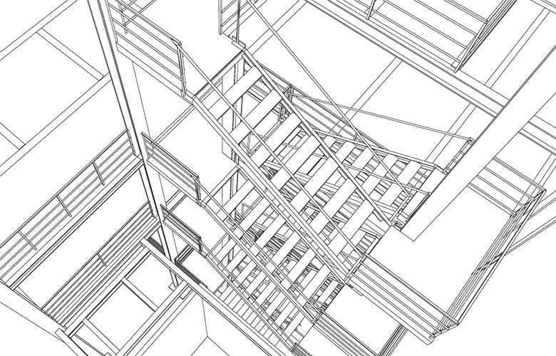 Treppe aus Stahl