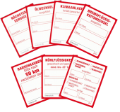 Kundendienst-Etiketten in Spenderbox