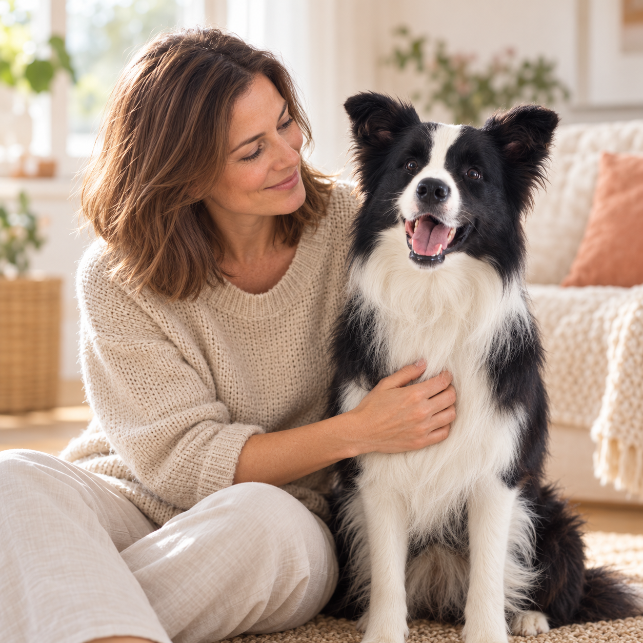 Kundin mit Border Collie – typisches Anwendungsprofil der Analysen
