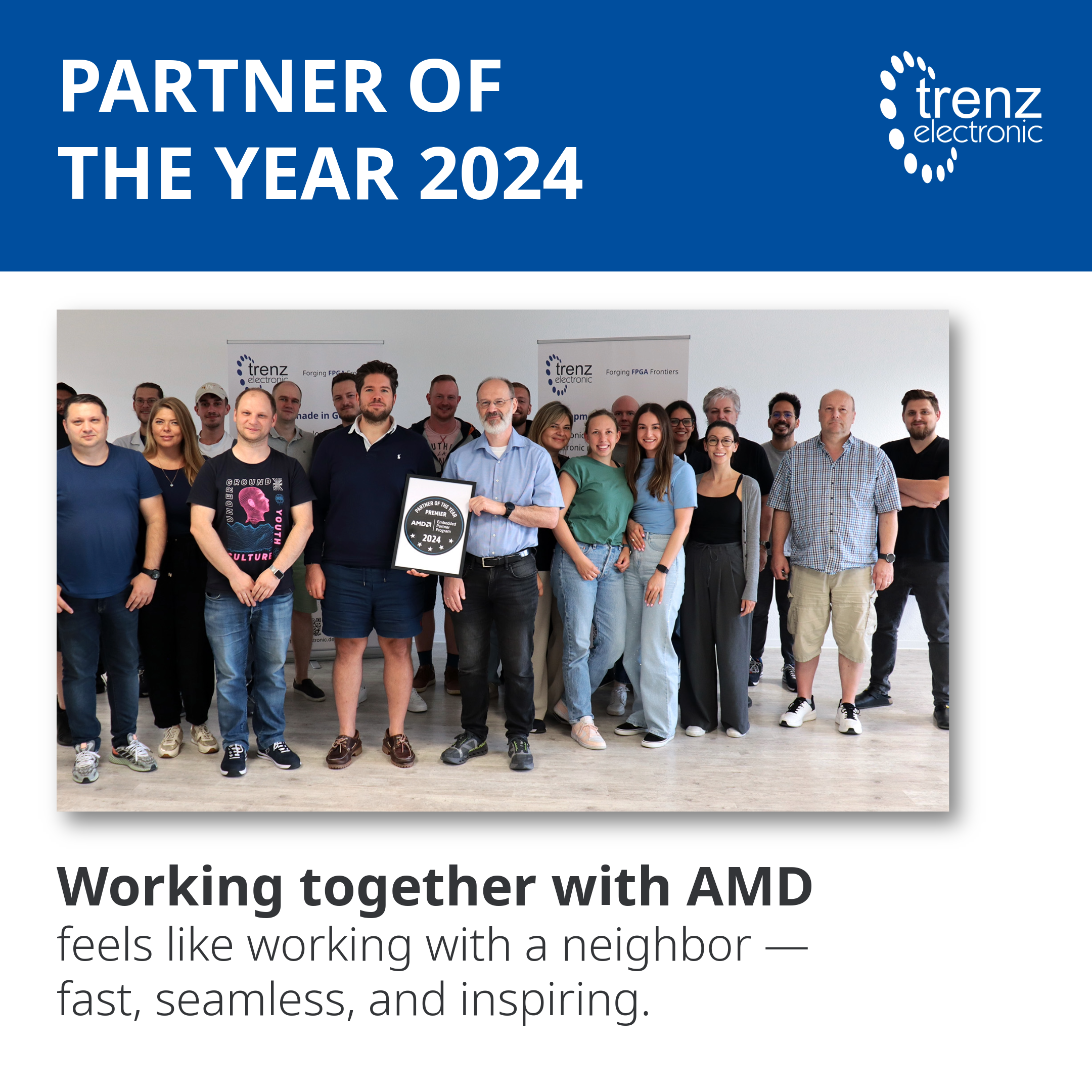 Team mit der Auszeichnung AMD Partner of the Year 2024