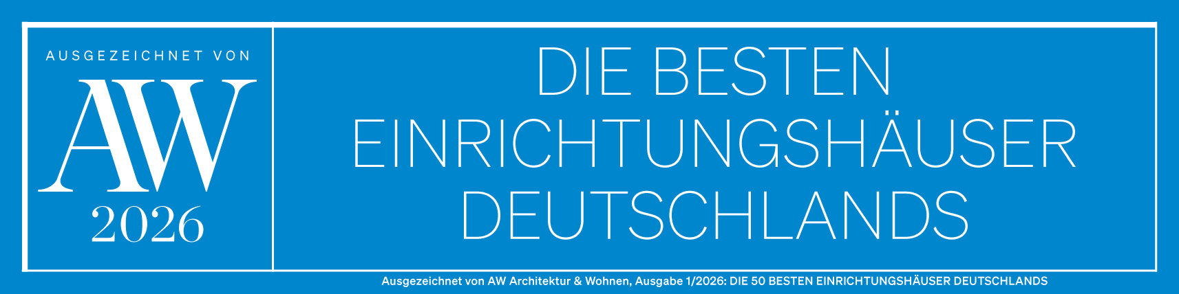 Auszeichnung Architecture & Wohnen – beste Einrichtungshäuser 2026