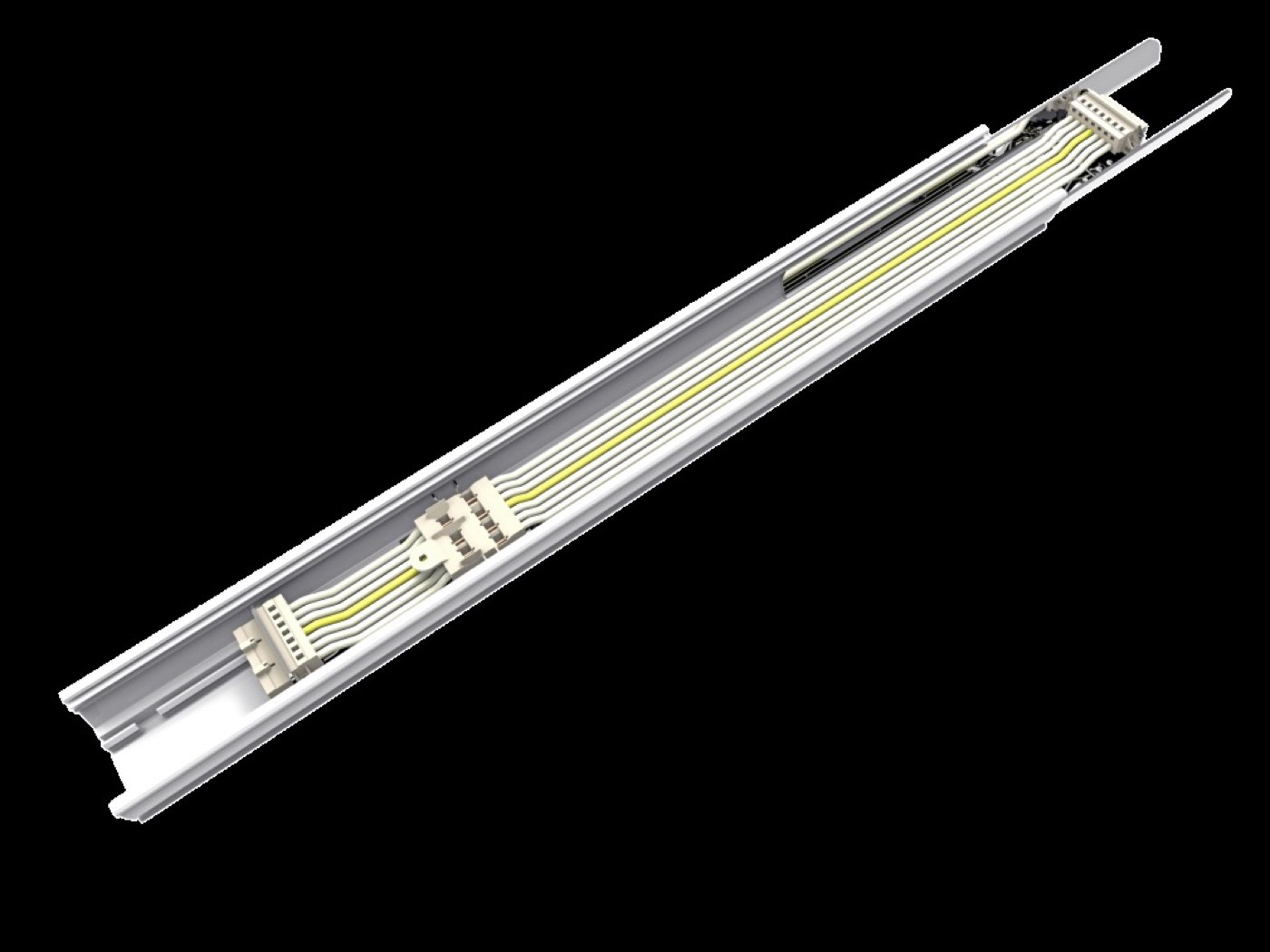 Geöffnetes Lichtband der Serie 14 mit LED-Modul