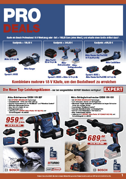 Bosch-Flyer Pro Deal, Herbst 2026
