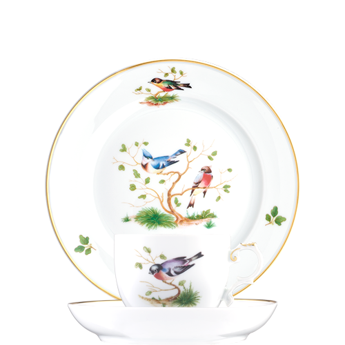 Tableware with bird and branch motifs (BANDOLINO)