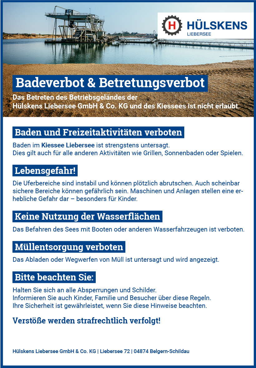Kiessee Liebersee – Betriebsgelände
