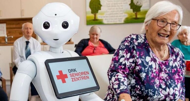 Delivery robot in use at the DRK facility in Fulda