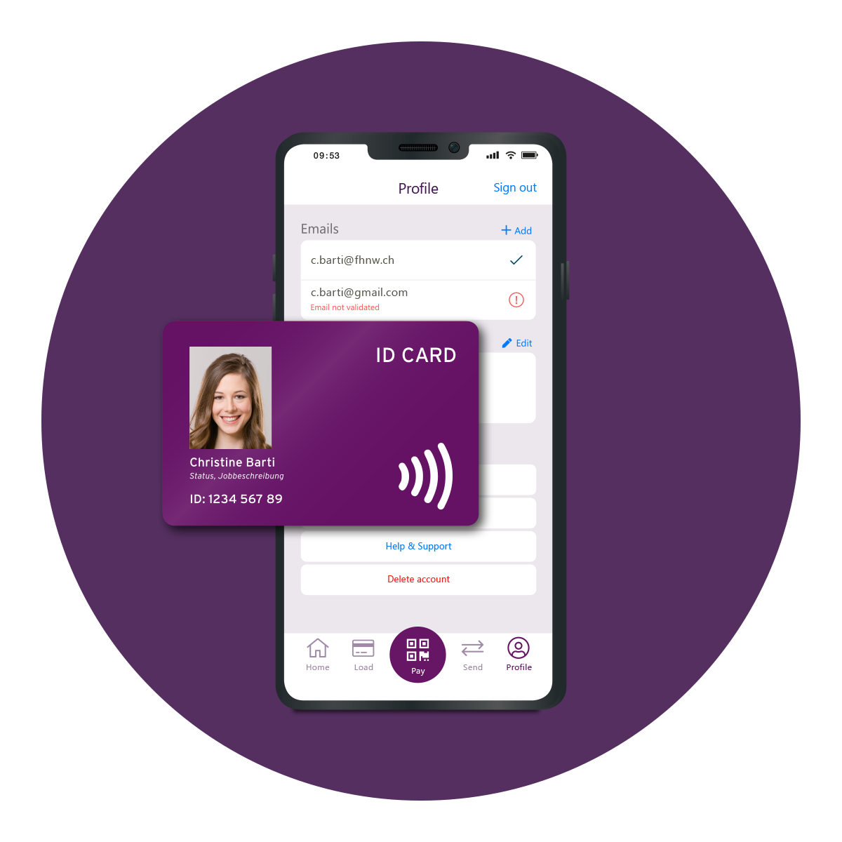 Identifikationsmedien: Chipkarte und App