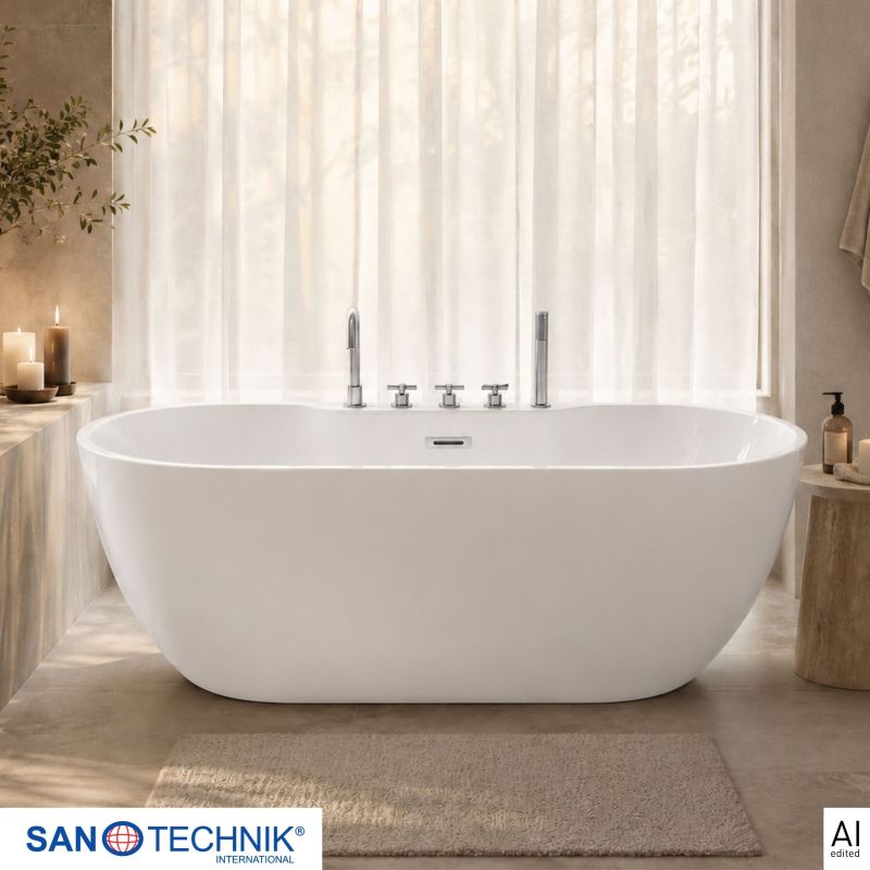 Freistehende Badewanne ARUBA 170x75x58 cm
