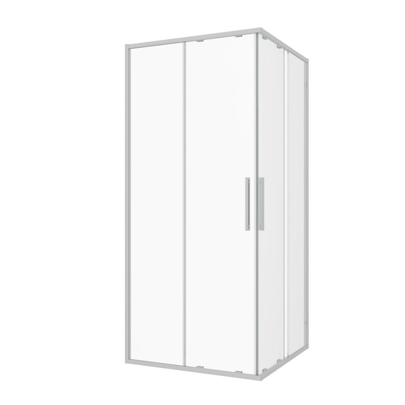 Eck-Duschkabine (Halb) chrome 70x200 cm, 6 mm ESG