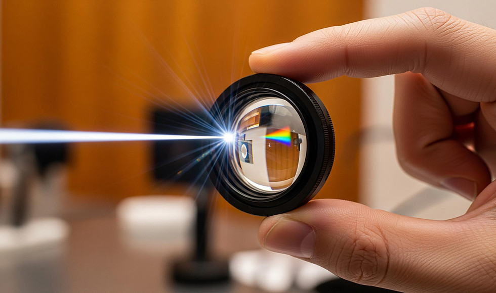 Optische Linse als Symbol für Lichtexpertise