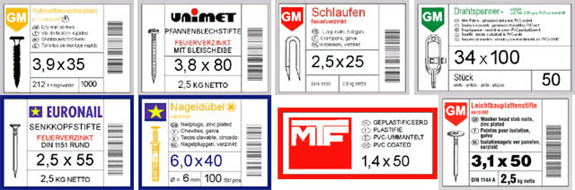 Individuelle SB-Verpackung mit Etiketten