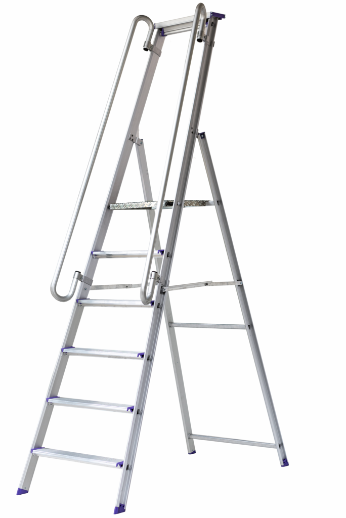 Leichte Plattformleiter mit Handläufen
