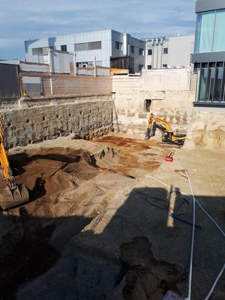 Unterfangung und Wasserhaltung (Baustelle St. Florian am Inn)