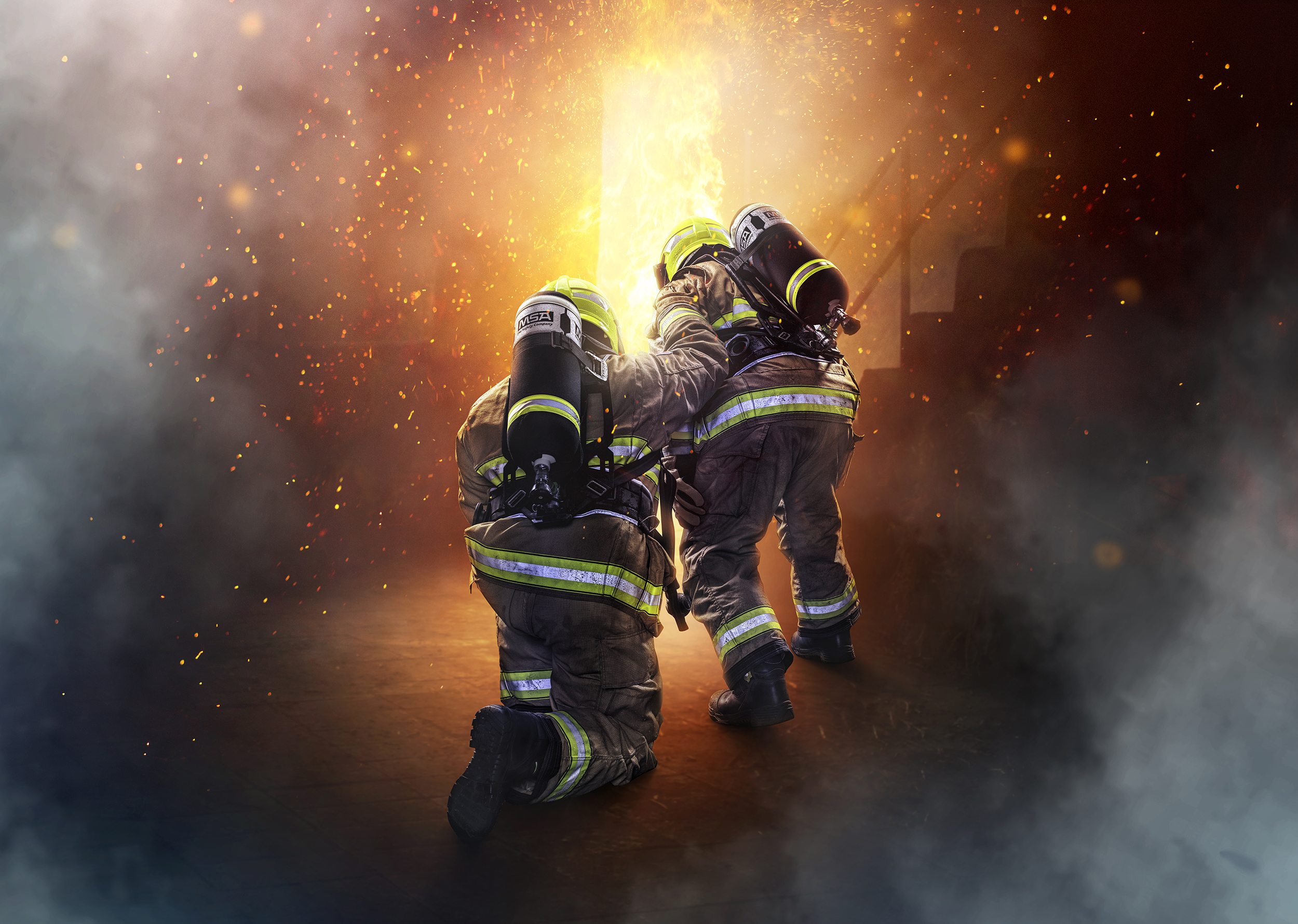 Breathing air technology in firefighting operation
