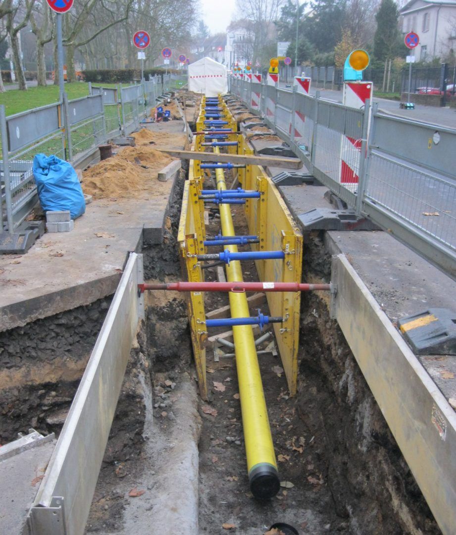 Gas-Hochdruckleitung DN 80 im Stadtgebiet